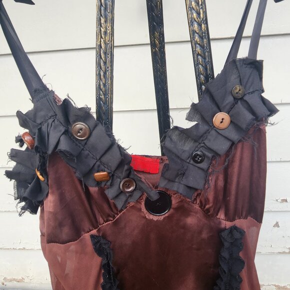 Dreamy Steamy Gothic Patchwork Whimsical Ruffles Tassles Fringe Mesh - Picture 3 of 10